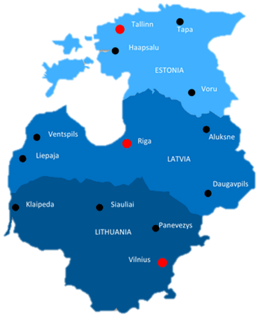 Baltic states map